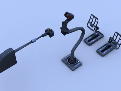 UH-60 Blackhawk Helicopter - Joystick Throttle Rudder Control Low-poly 3D model