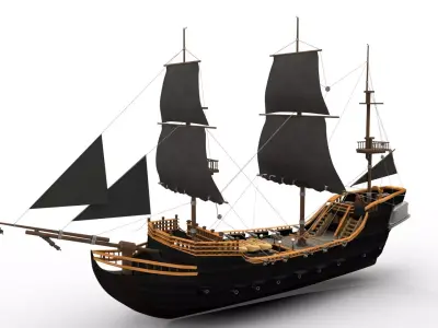 BLACK PEARL Low-poly 3D model