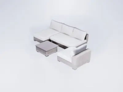 Low Poly Outdoor Lounge Set - Garden Furniture Collection 3D model