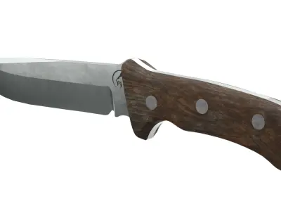 Survival Knife - Model 2 - with 5 Handle Skins Low-poly 3D model
