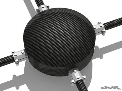 Quadcopter drone with propellers 3D model