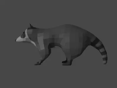 LowPoly Raccoon Low-poly 3D model