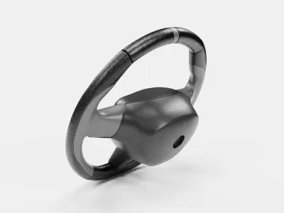 Black Cover Steering Wheel 3D model