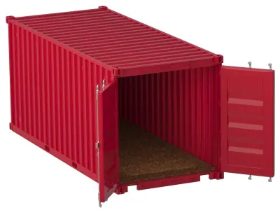 20 ft Container Red 3D model