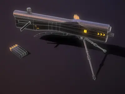 Sci-fi Sniper  Low-poly 3D model