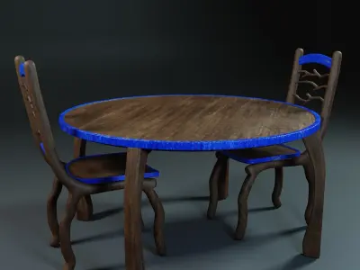 dining table and chair Free 3D model