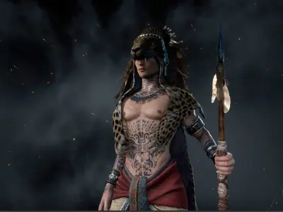 Maya Warrior Low-poly 3D model