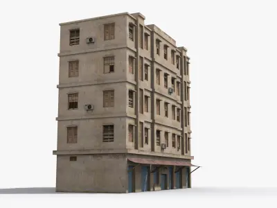 Arab Middle East Building x8 Low-poly 3D model