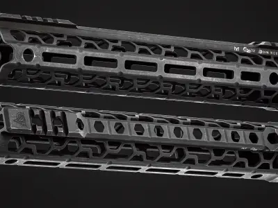 Odin Works O2 Lite M-LOK AR Handguard Low-poly 3D model
