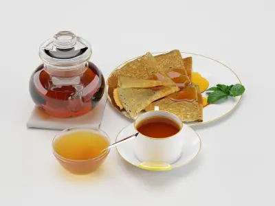 Pancakes with Honey 3D model