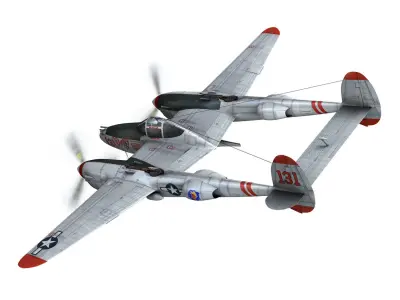 Lockheed P-38 Lightning - Pudgy IV 3D model