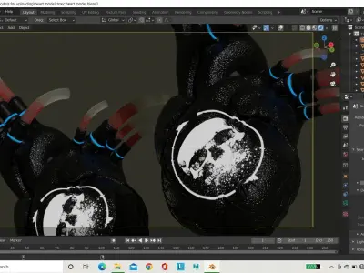 Cyber heart concept 3D model purchase