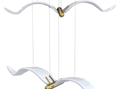 Large Seagull Chandelier 3D model