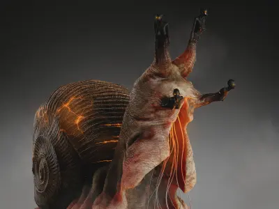 Dark Fantasy Snail Low-poly 3D model