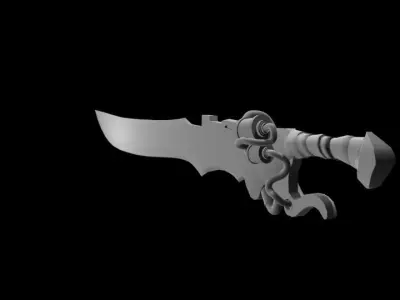 Steam punk sword Low-poly 3D model