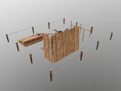 Building Foundation  Low-poly 3D model