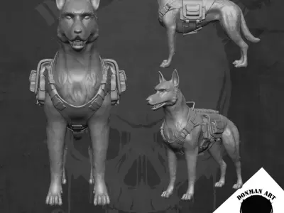 Marcus the K9 dog for action figures 3D print model
