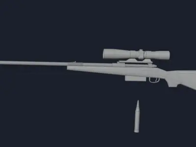 Hunting Rifle Free low-poly 3D model