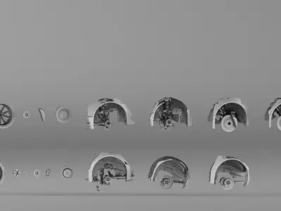 001654 3D Scan of Jaguar XKR II Suspension and Wheel Assembly 3D model