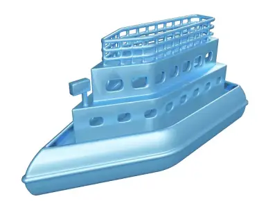 Spectacular Cartoon Ship Low-poly 3D model