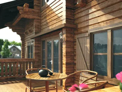 Chalet terrace 3D model