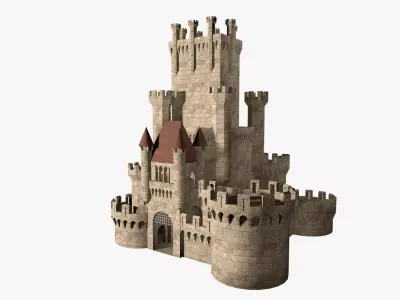 Medieval Castle Low-poly 3D model