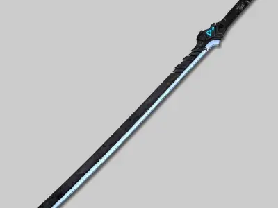 Dark Long Blade Low-poly 3D model