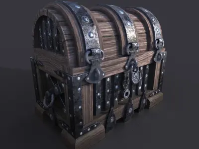 chest and safe Free low-poly 3D model