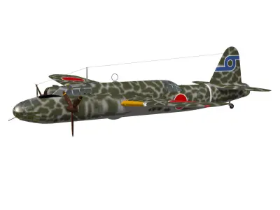 Ki49 Type 100 heavy bomber Donryu 3D model