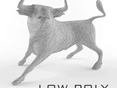 Low Poly Bull Taurus Animal Lowpoly 2 Low-poly 3D model