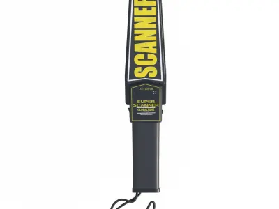 Handheld Security Metal Detector Low-poly 3D model