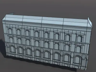 Apartment House 41 Low poly Facade Low-poly 3D model