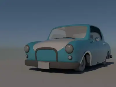 CAR MODEL in desert Free low-poly 3D model