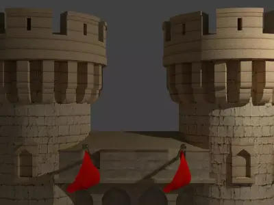 Medieval Gate Low-poly 3D model