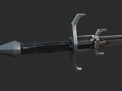 Future sci-fi retro weapon steel knife 3D model