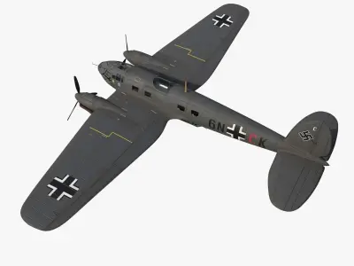 Heinkel He 111 6N-CK Low-poly 3D model