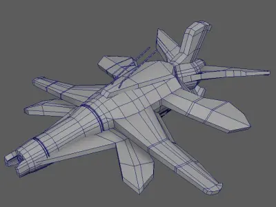 jet fbx sketch of spaceship Free low-poly 3D model