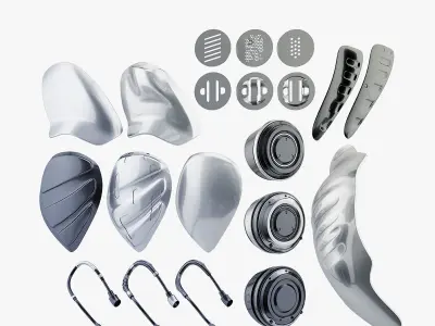 Black robotic heart II 3D model