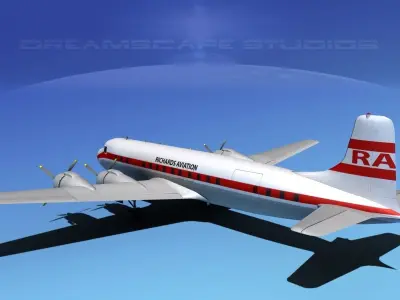 Douglas DC-7C Richards Aviation 3D model