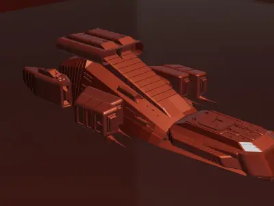 Sci Fi SpaceShip Low-poly 3D model
