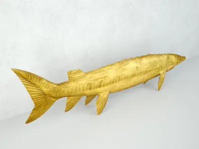 Monumental American Country Fish Market Trade Sign 3D model