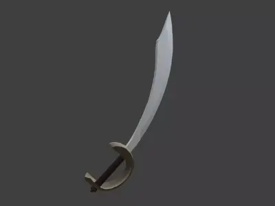 Pirate Cutlass - Low Poly Game Ready Low-poly 3D model