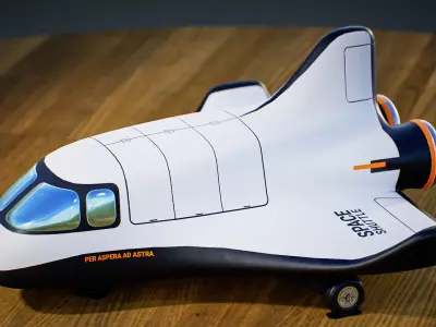 Stylized space shuttle  Low-poly 3D model