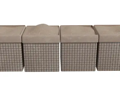 Military Hesco Barrier - Low Poly Game Ready Low-poly 3D model