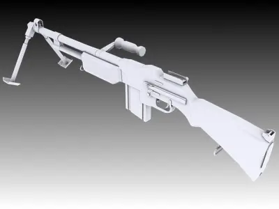 Browning Automatic Rifle Low-poly 3D model