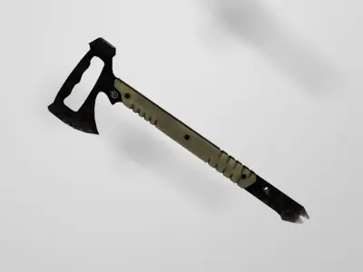 Tactical tomahawk with crowbar melee weapon Free low-poly 3D model