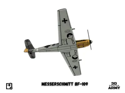 Messerschmitt Bf-109 E4 - 3D printed scalemodel 3D print model 3D print model