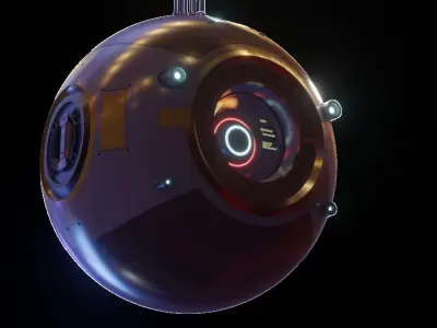 Spectator space ball with light Free 3D model