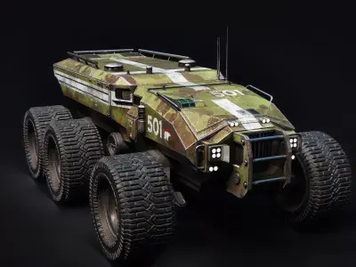 Technical Vehicle transporter Source Files Attached 8K Textures Low-poly 3D model