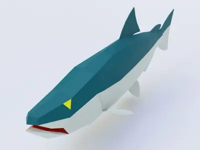 Chinook salmon fish 3d model  Low-poly 3D model